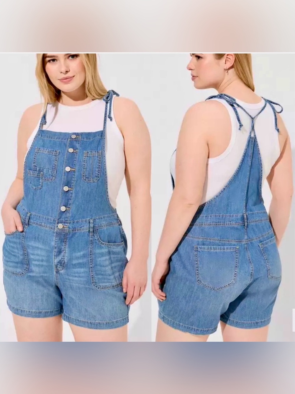 Torrid 5 Inch Lightweight Denim Shortall Size 18~NWT